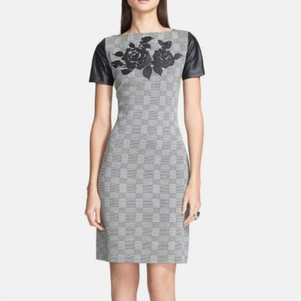 St John Dress with Leather Accents